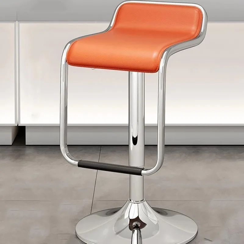 Büro-Theke, Barstühle, Metall, Schwarz, verstellbar, moderne Empfangstheken, Leder-Barstühle, Aluminium, Cadeira, Salonmöbel