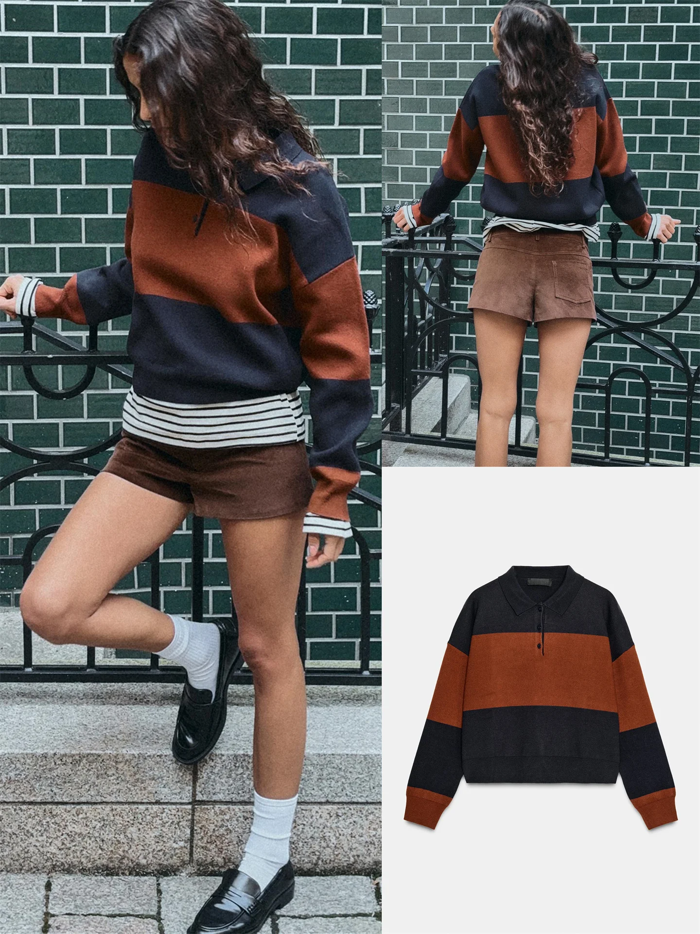 

Winter New Faionable Casual Knitted Long Sve Ne Striped Women's Top Soft Breathable Regular Fit Chinese Production