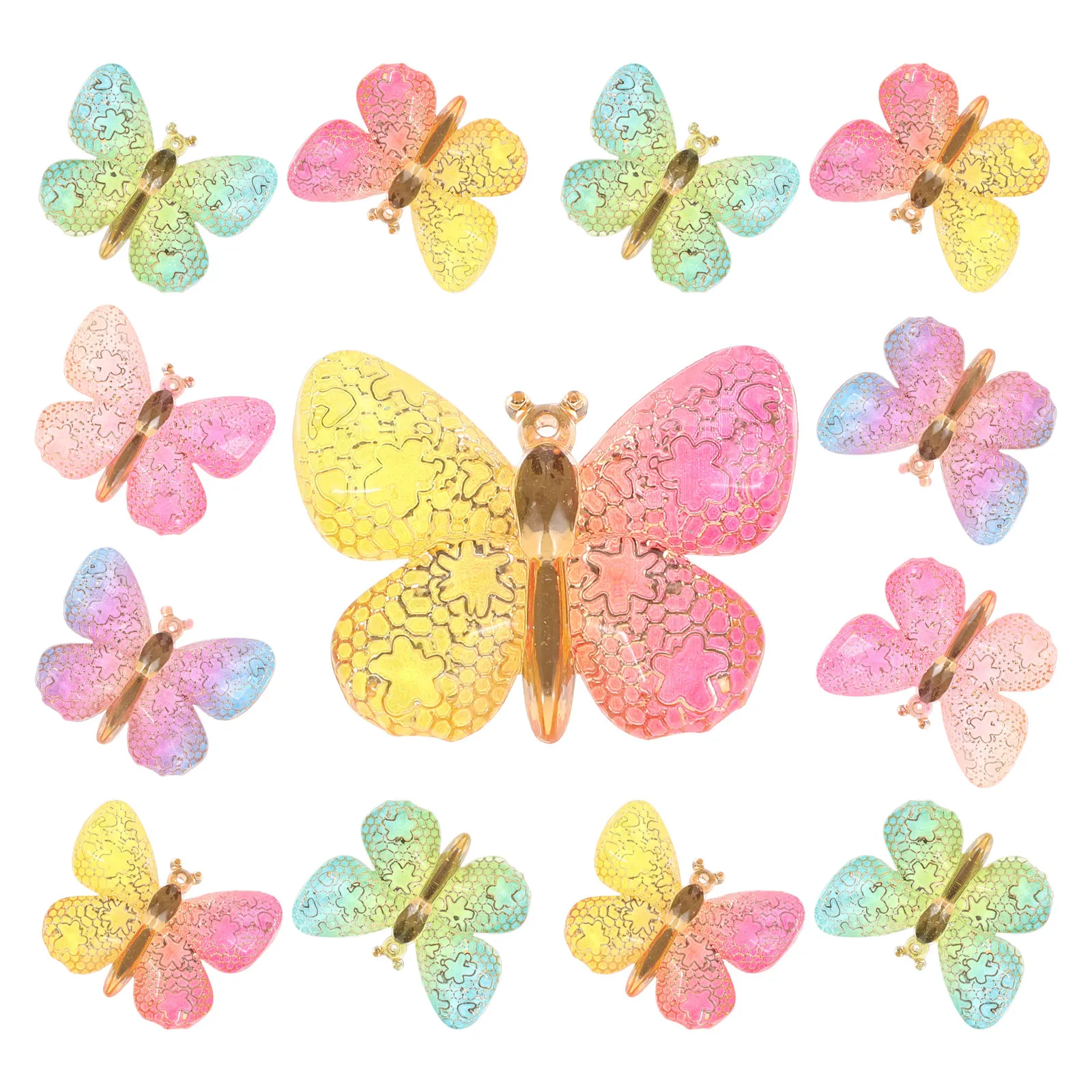 

40Pcs Resin Butterfly Flatback Embellishments for DIY Crafts Jewelry Making Headwear Bags Home Decor Party Supplies Butterfly