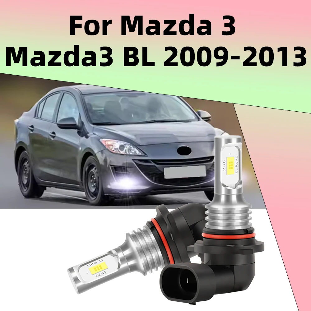 

2 шт. Автомобильные светодиодные противотуманные фары с высоким люменом для Mazda 3 BL 2009 2010 2011 2012 2013 Светодиодные передние противотуманные фары Canbus 6000K CSP Chips