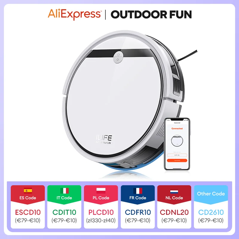 Ilife V3x Robotstofzuiger En Dweilcombo, V 3S Pro Geüpgraded, Compatibel Met Alexa/Google/Wifi, 120