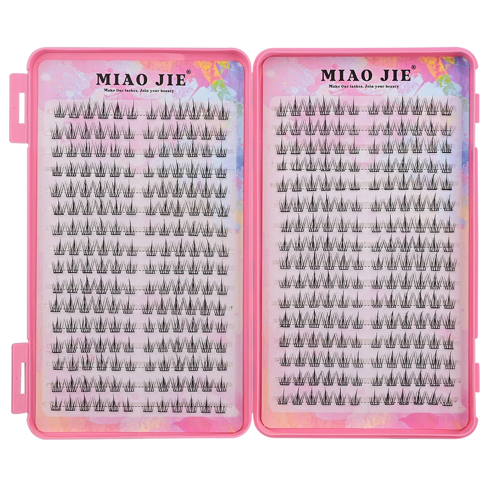 MIAOJIE Grote wimpers met puntige Cat-Eye C-Curl 10-14 mm wimpers die natuurlijk en licht zijn zonder knipperen om te vergroten