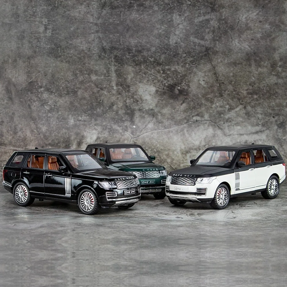 1:24 Range Rover SUV Alloy Car Diecast Model Toy Vehicle Sound And Light Pull Back Metal Car Simulation Collection Toys for boys