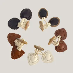 2Pairs Children's Cotton Rope Leather Buckle DIY Clothes Horn Buckle Baby Coat Sweater Button