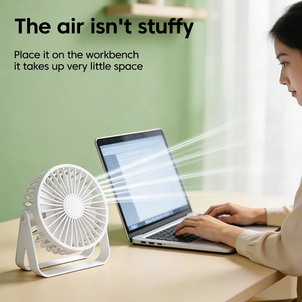 Desk Fan Portable Mini USB Rechargeable Fan Ultra Quiet Suitable For Home Desk Office Student Dormitory Computer Summer image 4