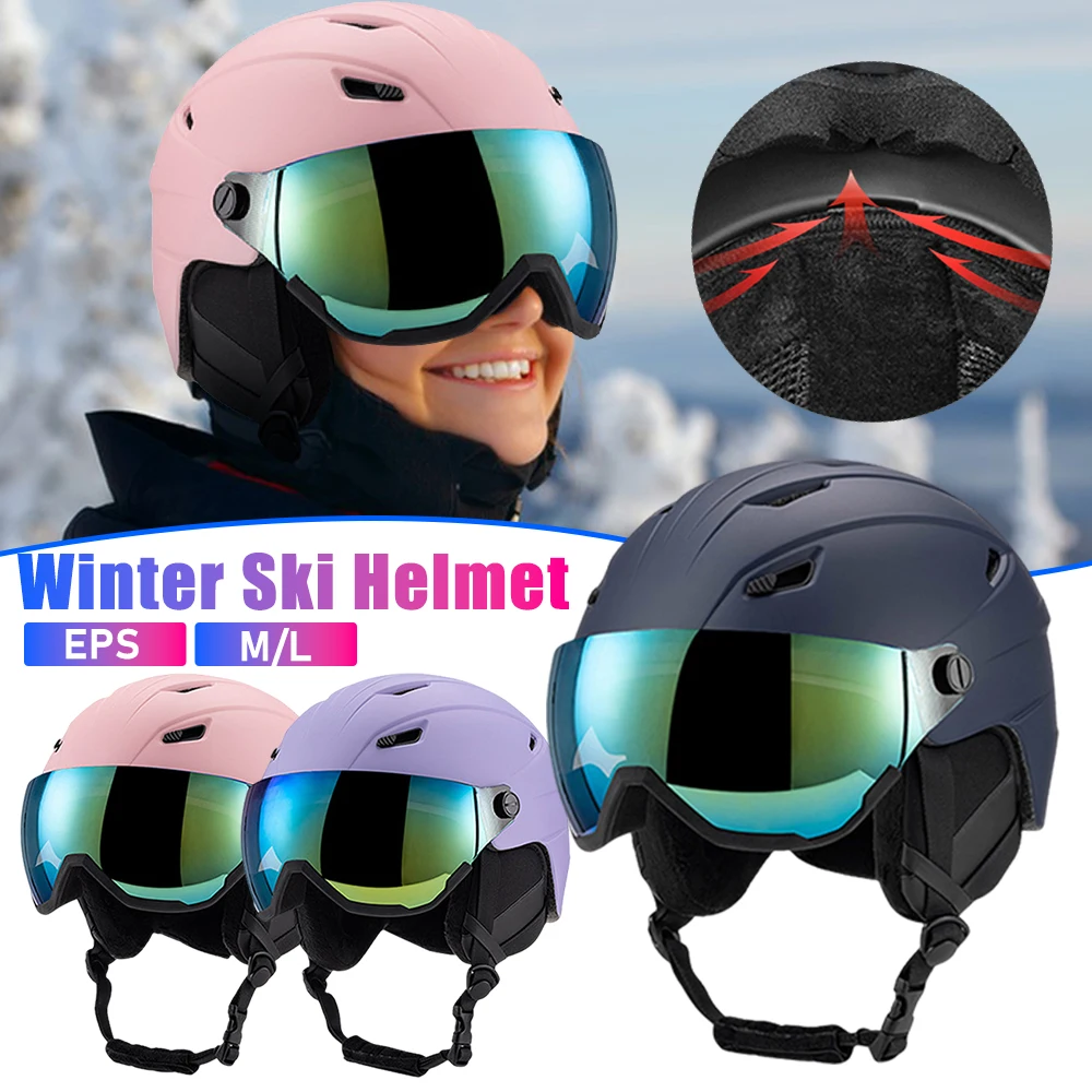 Goggles Skiing Helmet Integrally-Molded PC EPS High-Quality Ski Helmet Outdoor Adult Sport Ski Snowboard Skateboard Protector