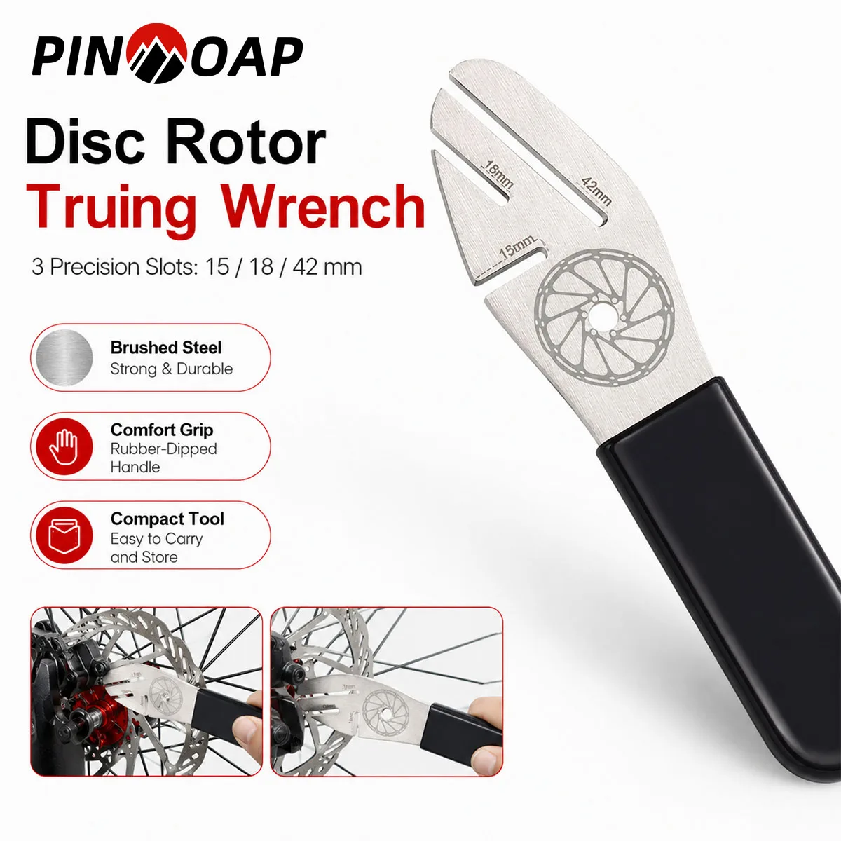 PINMOAP 1PC Bike Disc Brake Rotor Truing Wrench Bicycle Rotor Alignment Tool Mtb Road Bike Brake Disc Straightener Repair Tool