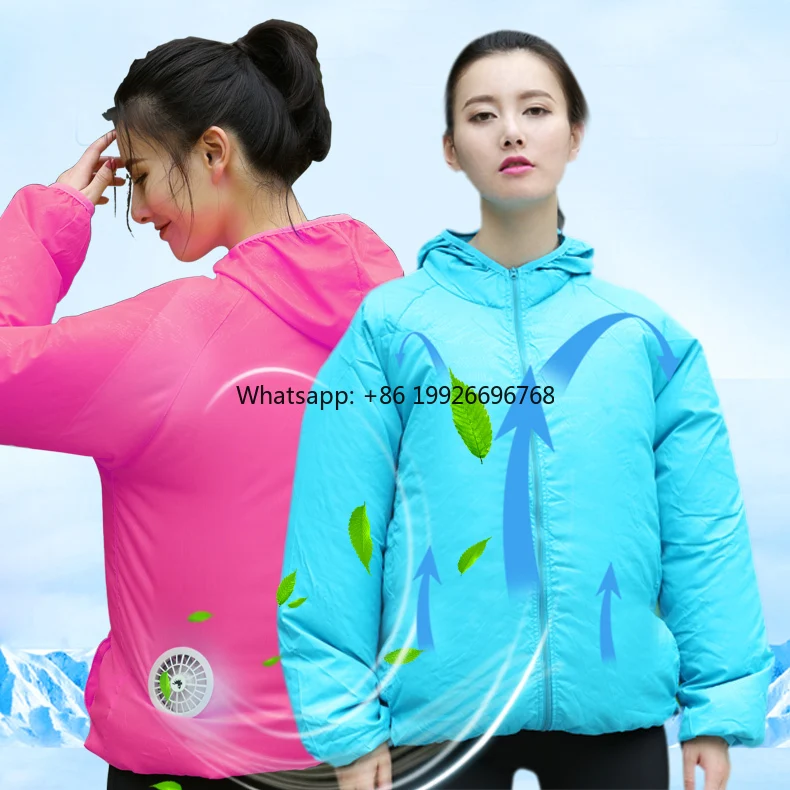 

OEM ODM Fashion Gray Long Sleeve Summer Cool Fan Cooling Air Conditioner Jacket Fan Air Conditioning Clothes Manufacturer