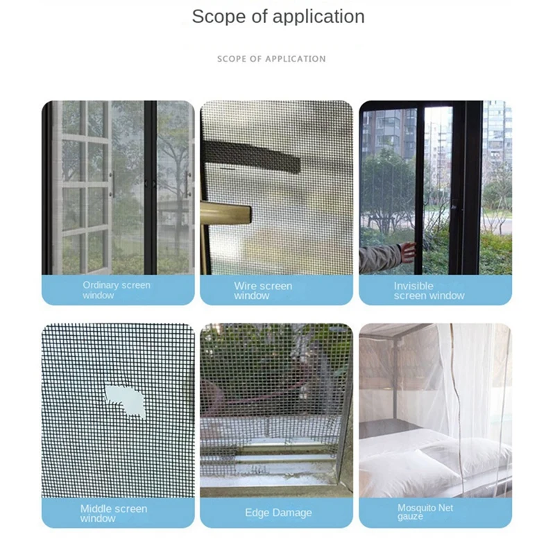 AT69 -Screen Window Repair Patch Door Curtain Mosquito Net Mesh Patch Self-Adhesive Hole Patch