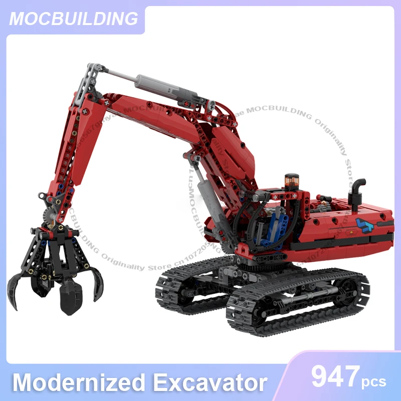 Modernized Excavator Model MOC Building Blocks DIY Assemble Bricks Creative Educational Collection Birthday Toys Gifts 947PCS