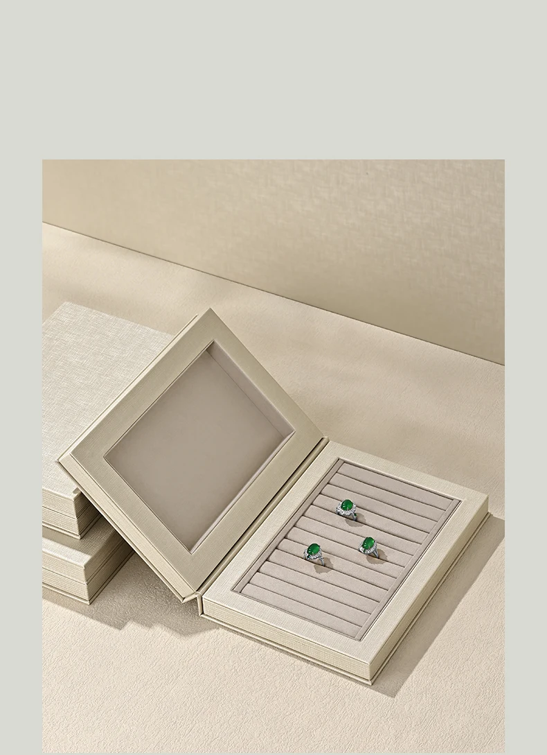 Oirlv PU-Leder Schmuckaufbewahrungsbox, Buchbox mit Klappdeckel-Design, Halsketten-Organizer, Ringaufbewahrungsbox, Schmuck-Display-Aufbewahrungszubehör – Detail 1