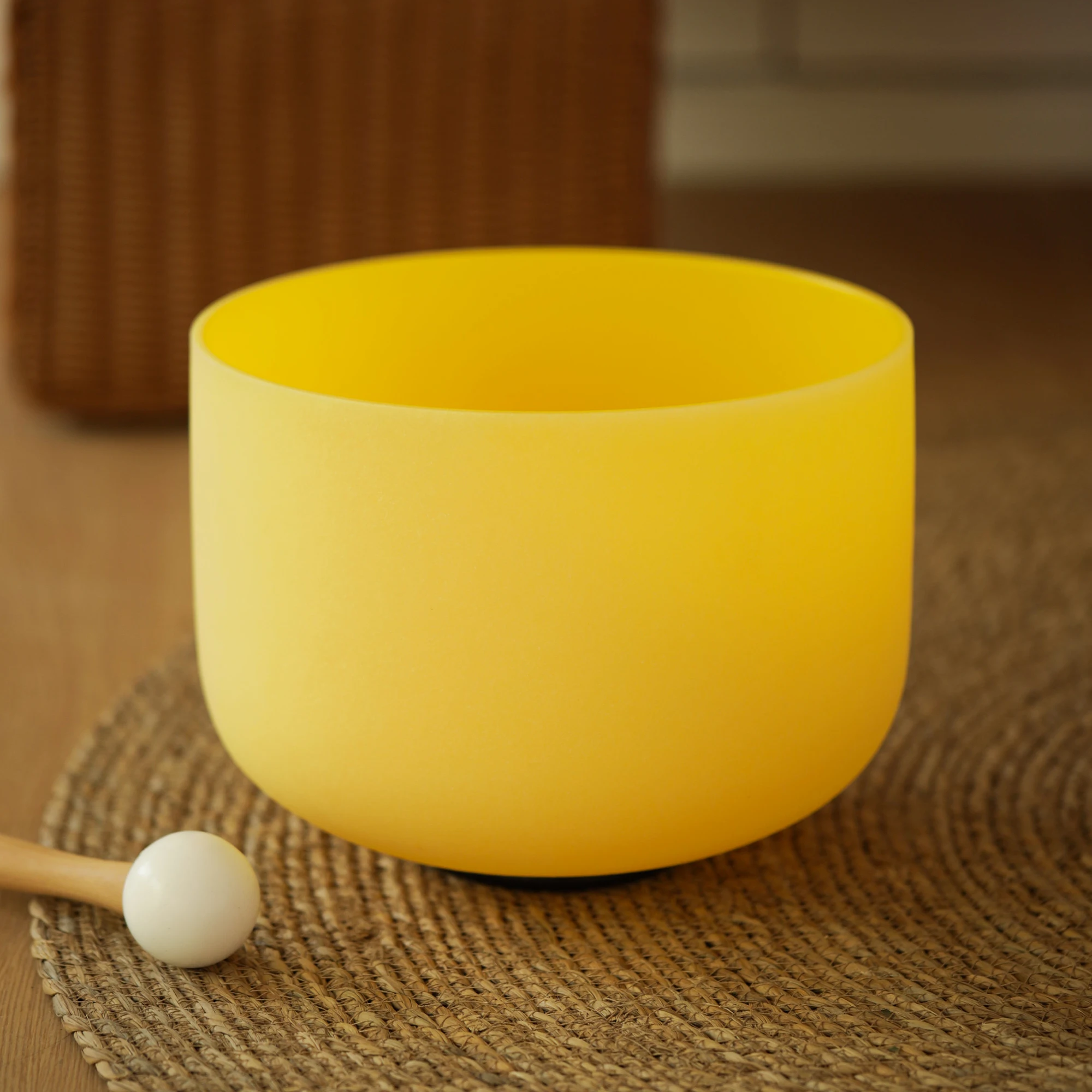 3Pcs Yellow Matte Crystal Singing Bowl 432Hz&440Hz Frequency Quartz Sound Bowl Set With Carry Bag Spiritual Healing Mindfulness Yoga Stress Relief Meditation Sound Bath Tool