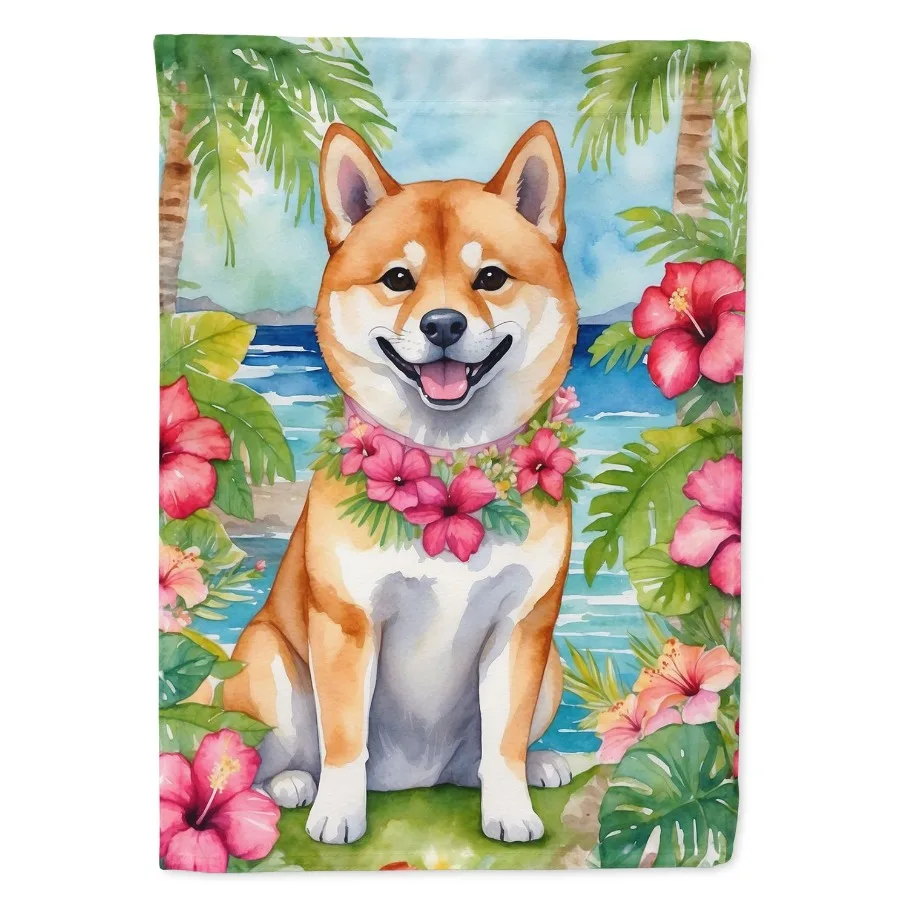 

Shiba Inu Luau Garden Flag Mailbox Flag Drative Yard Flag Banner Outside Patio Artwork Yard Flower Beds Garden Size Multicolor