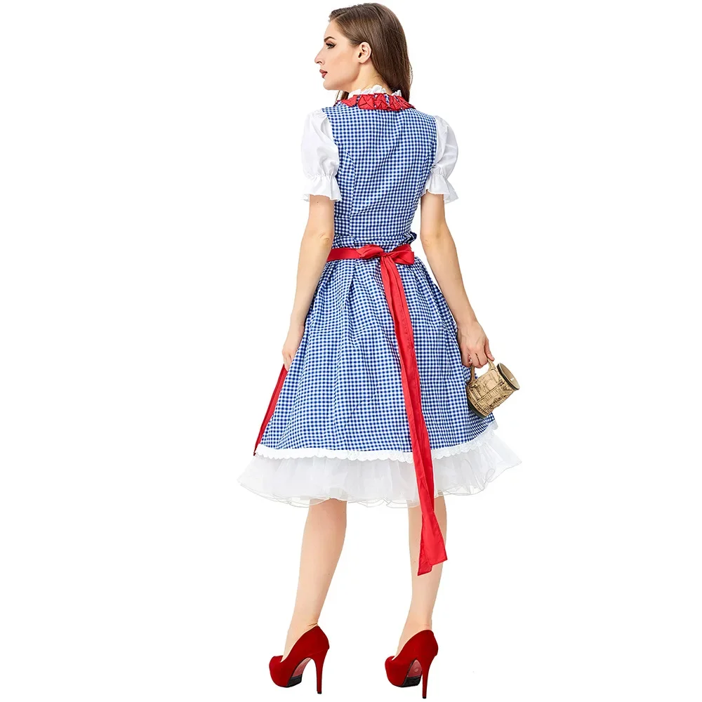 Vestido tradicional bávaro Dirndl para mujer con delantal Oktoberfest disfraz de cerveza de Oktoberfest