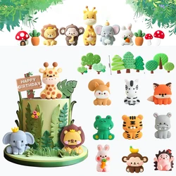 Safari Cake Topper Kids 1st Birthday Happy Party Cake Decoration Animal Lion Elephant Giraffe Gender Reveal Baby Shower Decor