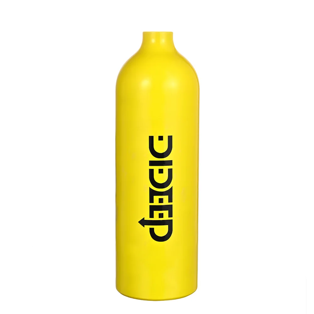 1L Scuba Diving Cylinder Mini Yellow Oxygen Tank Dive Respirator for Snorkeling Breath Bucear Buceo Diving Equipment
