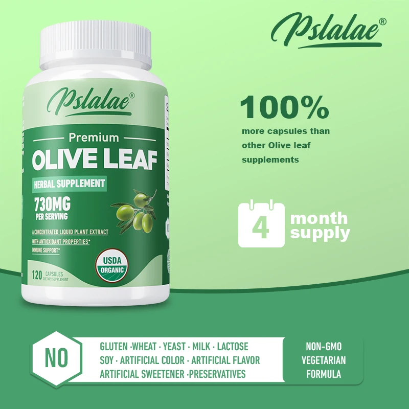 Olive Leaf Capsules 730mg - Immune Support, Cardiovascular Health, Antioxidant