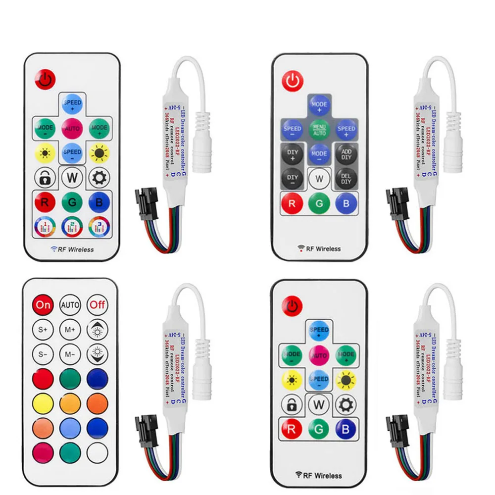 Kit de Fita LED endereçável individualmente, WS2815, WS2812B WS2813 Actualizado, RGB, DC 12V, 14 Teclas, 17 Teclas, 21 Teclas, 30 LEDs, 60 LEDs, 144