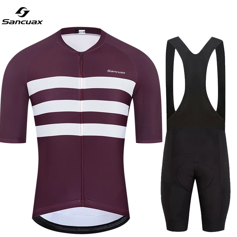 

Sancuax Men Short Sleeves Cycling Jersey Set MTB Maillot Ropa Ciclismo Summer Breathable Road Bike Cycling Clothing Bike Suits