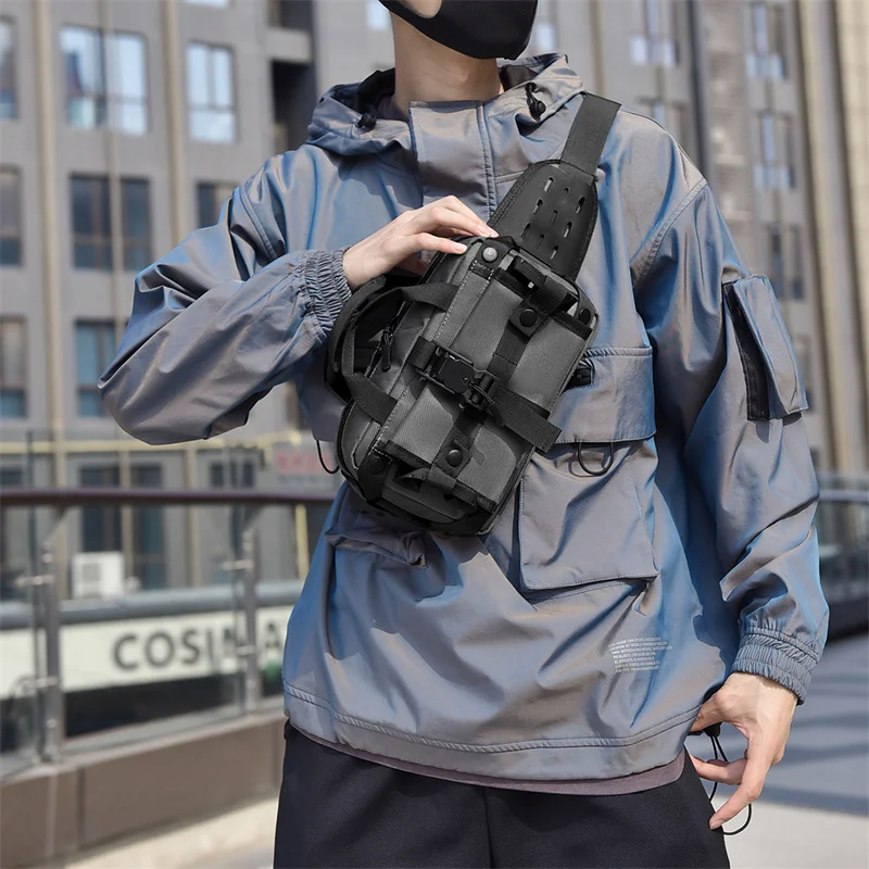 New Men's Sports Waist Bag Waterproof Mobile Phone Crossbody Bag Outdoor Sports Crossbody Chest Bag Versatile Shoulder Bag