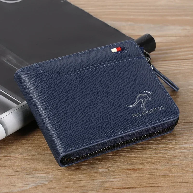 RFID Credit Card Holder Wallet for Men	PU Leather Zipper Small Men Cardholder Wallets	Luxury Designer Zipper Women Purse