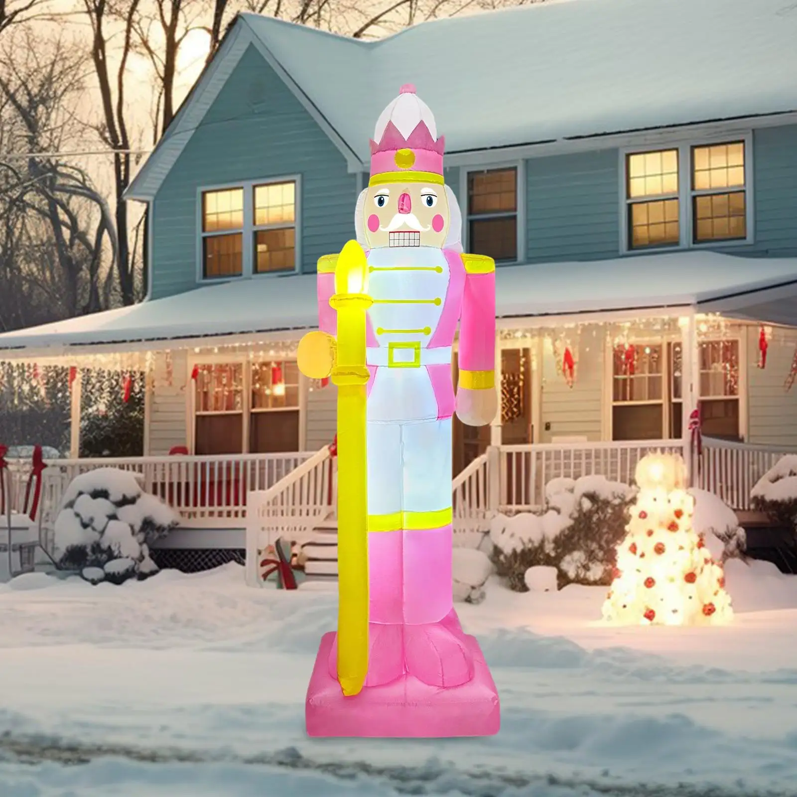 

7.7ft Inflatable Nutcracker Blow up Yard Decoration for Carnival Yard Garden