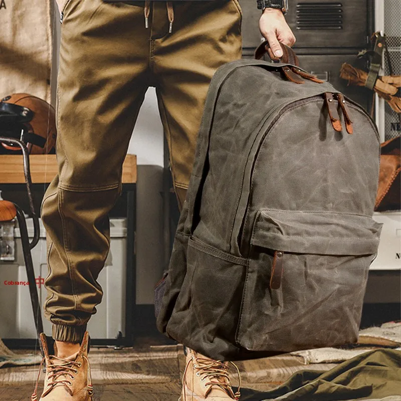 waterproof-oil-wax-canvas-retro-computer-double-shoulder-bookbag-outdoor-casual-military-style-large-capacity-hiking-travel-b