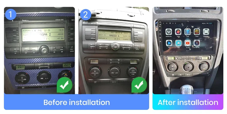 Junsun 10 Zoll Android 15 Autoradio für Skoda Octavia 2 A5 2008-2013, kabelloses Apple CarPlay, Auto-IPS-Bildschirm, Stereo-Multimedia-Videoplayer, intelligente Fahrzeugsysteme, 2-DIN-Autoradio-Haupteinheit, GPS-Navigation, BT, 4G, WLAN, 8-Kern-Prozessor, FM, AM, DSP, RDS, SWC, DAB – Detail 2