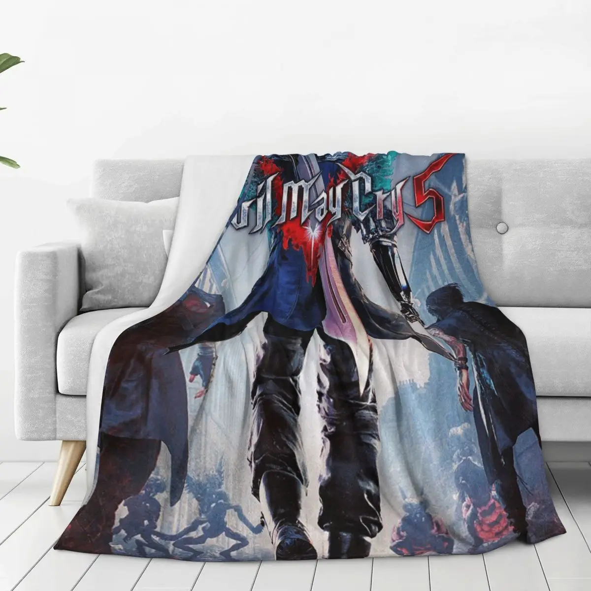 D-Devil May Cry DMC Game Gamer Blankets Soft Warm Flannel Throw Blanket Plush for Bed Living room Picnic Travel Home Couch