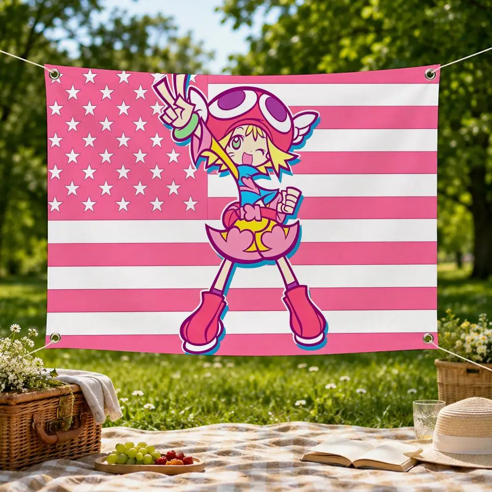Game Puzzle Puyo Pop Fever Flags Wall Hanging Flag Banner for Bedroom Dorm Party Festival Camping Indoor Outdoor Decor