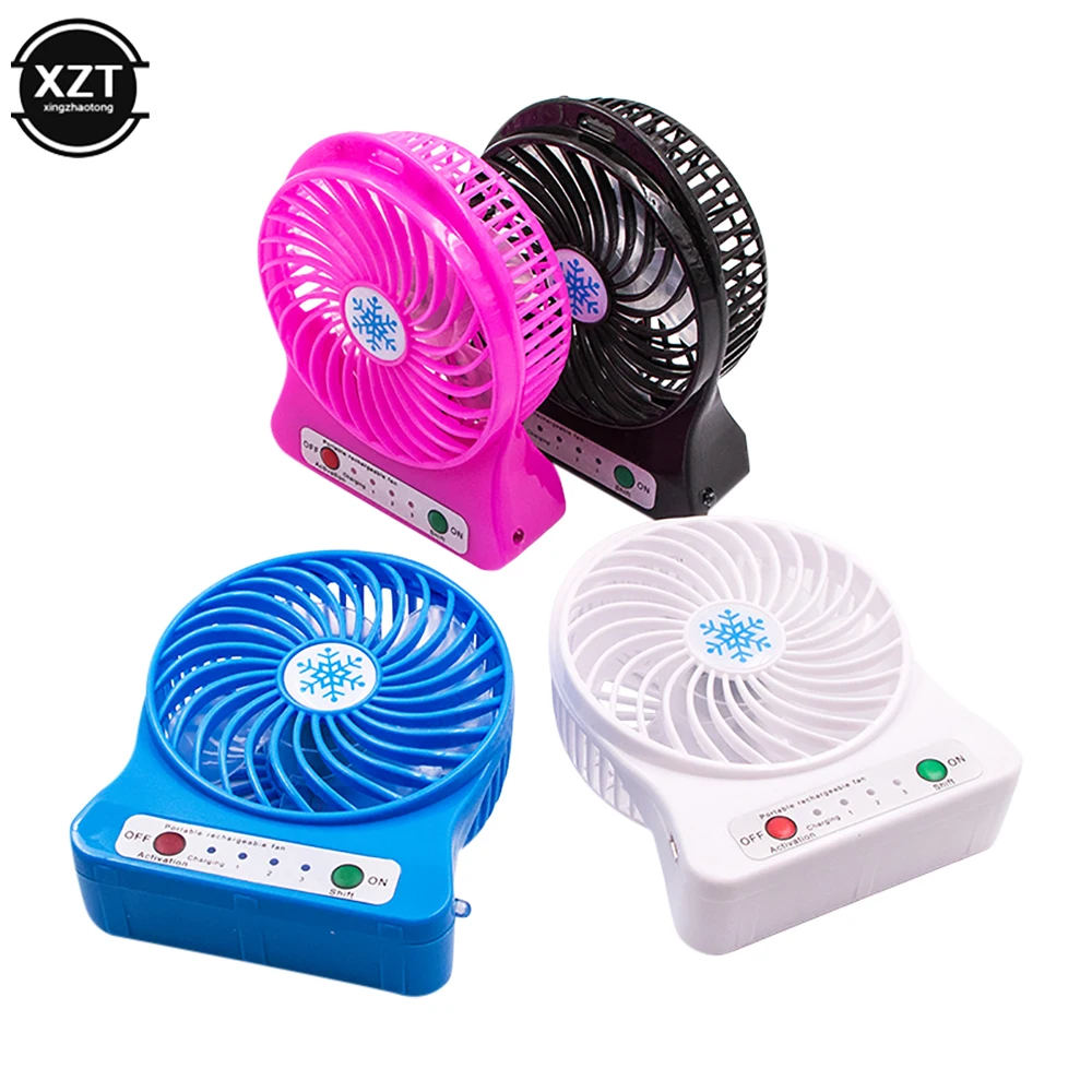 1pc Tragbare Wiederaufladbare Mini Fan LED Licht Luftkühler Mini Schreibtisch Fan USB Kühlung Wiederaufladbare USB Handheld Fans