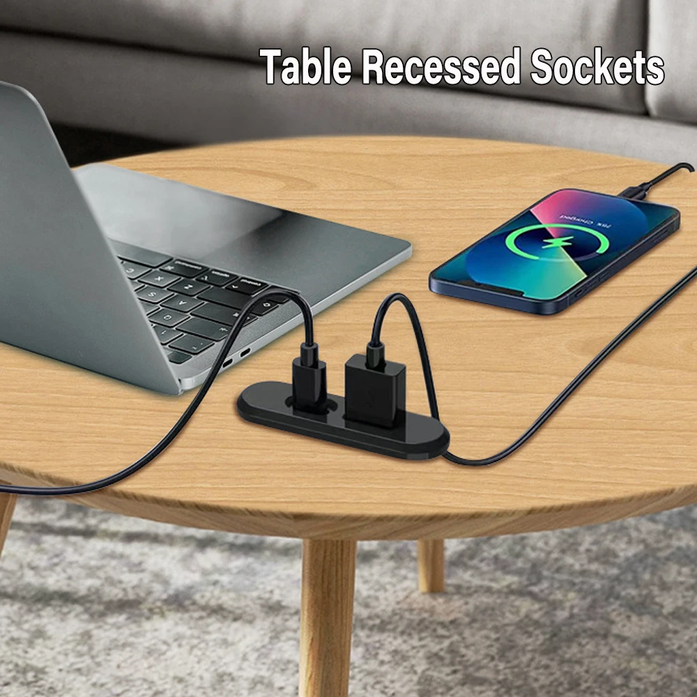 

Настольные встраиваемые розетки с удлинителем 1,2 м, 1 USB-A и 1 встроенная настольная розетка типа C для офиса, спальни