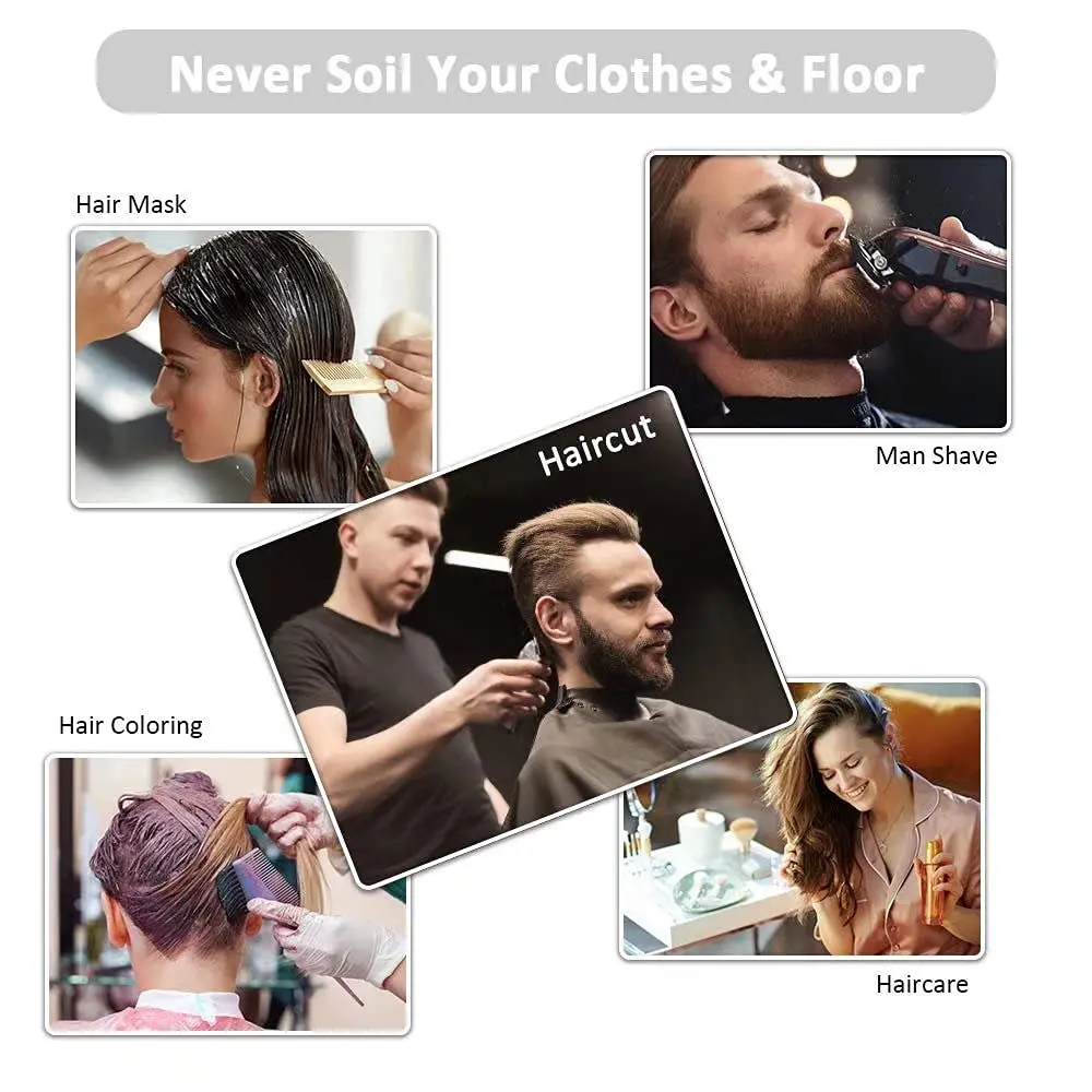 Hair Cutting Cape for All Ages – Unisex Adjustable Barber Cloak with Umbrella-Style Collar, Foldable for Home & Salon Use view 6