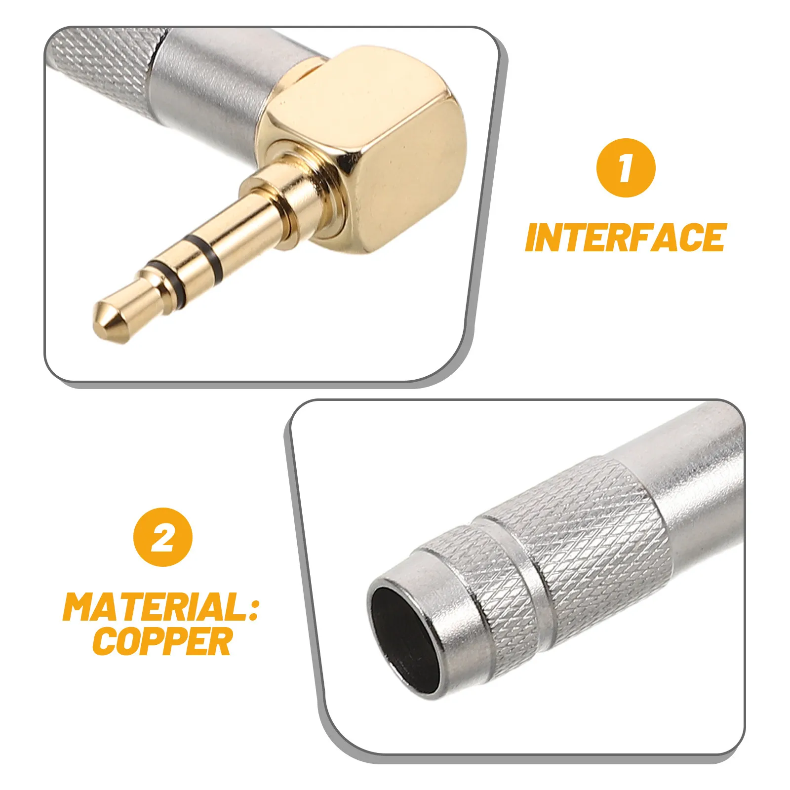 2 Pcs 3.5mm Repair Connector Headphone Plug Stereo Solder Audio Cable Custom Projects