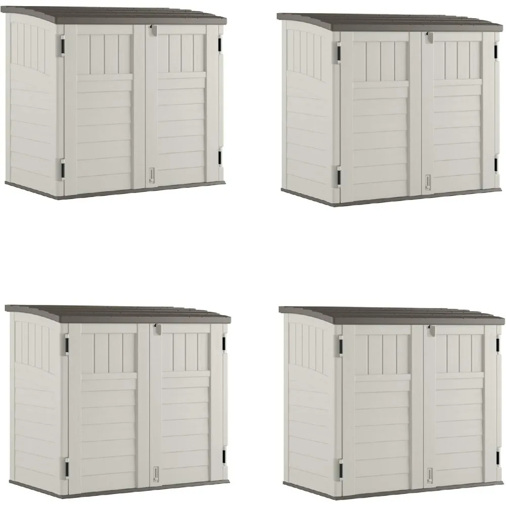 34 Cubic Feet Horizontal Backyard Storage Stow Away Shed(4 Pack) for Garbage Cans, Garden Accessories, Backyard, and Patio Use