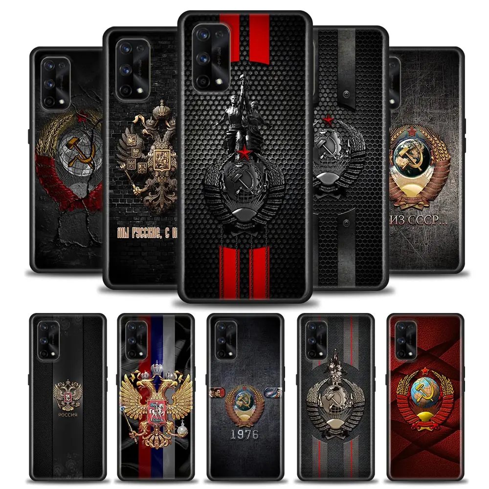 Emblem Of Russia CCCP Funda Case For Realme GT 2 Pro Master Neo2 NARZO 50 50I 50A 5G C35 C33 C31 C30 C21 V25 Case Shell Capa