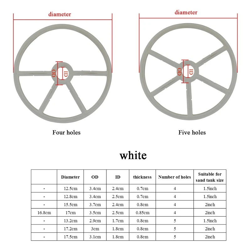 1PCS 4-hole/5-hole Gasket Replacement Parts for Sand Filter Multiport Sand Filter Valve Pool Spa Spider Gasket OD12.8-17.5mm
