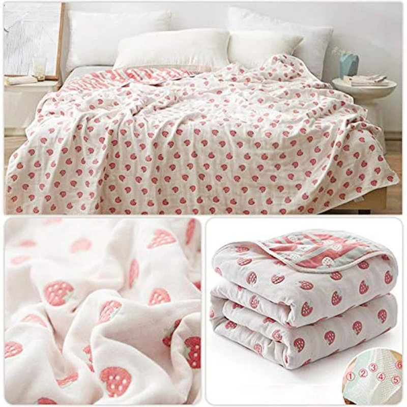 

Six Layers Of Cotton Gauze Towel Quilt Cotton Air-conditioning Quilt Summer Single Double Children Baby Nap Small Cover Blanket