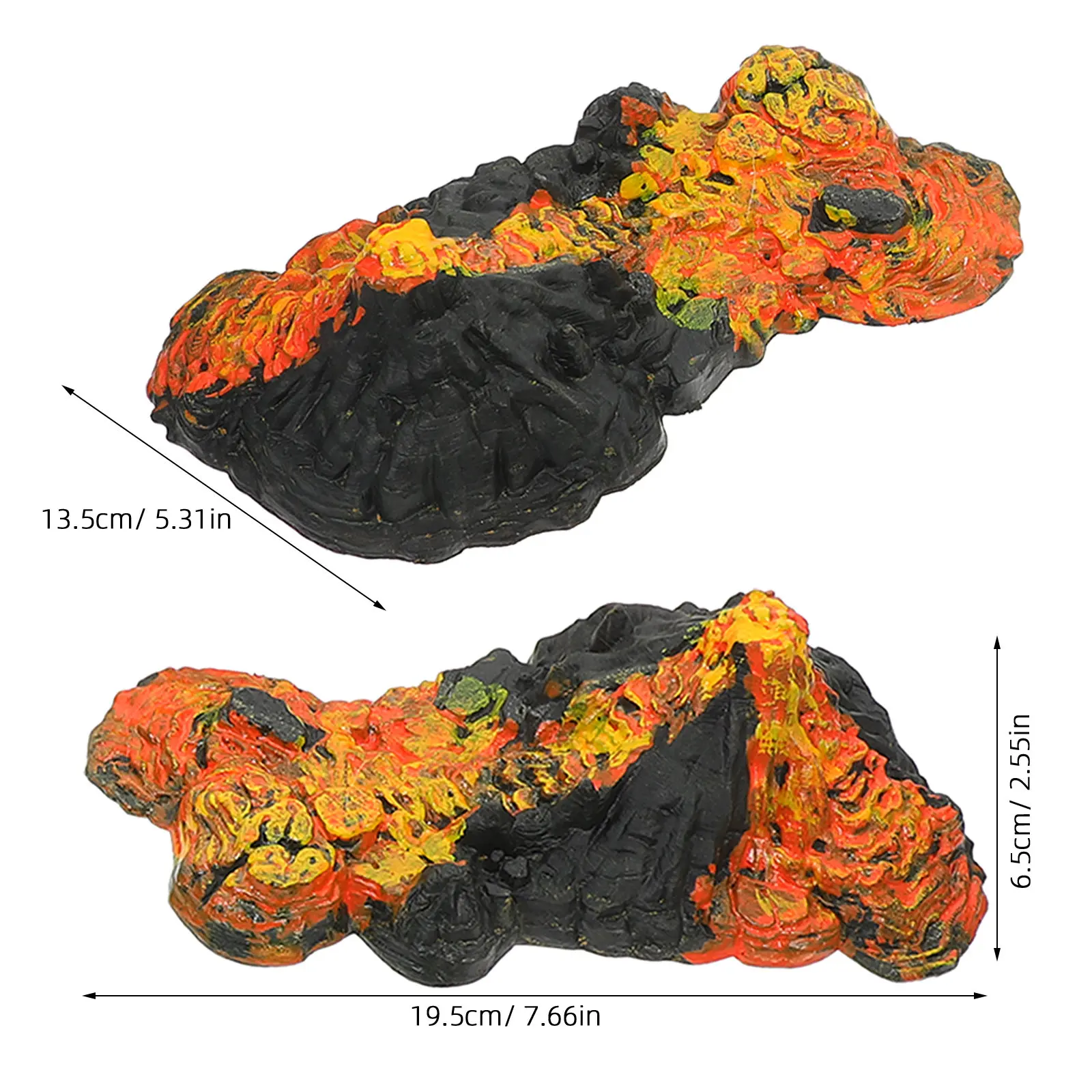 1Set Volcano Ornament PVC Micro Landscape Decor for Desktop Bookshelf Aquarium Sand Table Home Office Natural Scenery Decoration