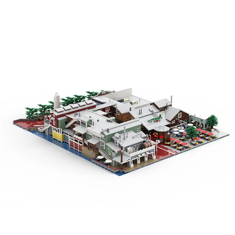 เมืองสถาปัตยกรรมสมัยใหม่ Pacific Pier ชุด Modular Building Block ประกอบอิฐของเล่นเด็กคริสต์มาสของขวัญ