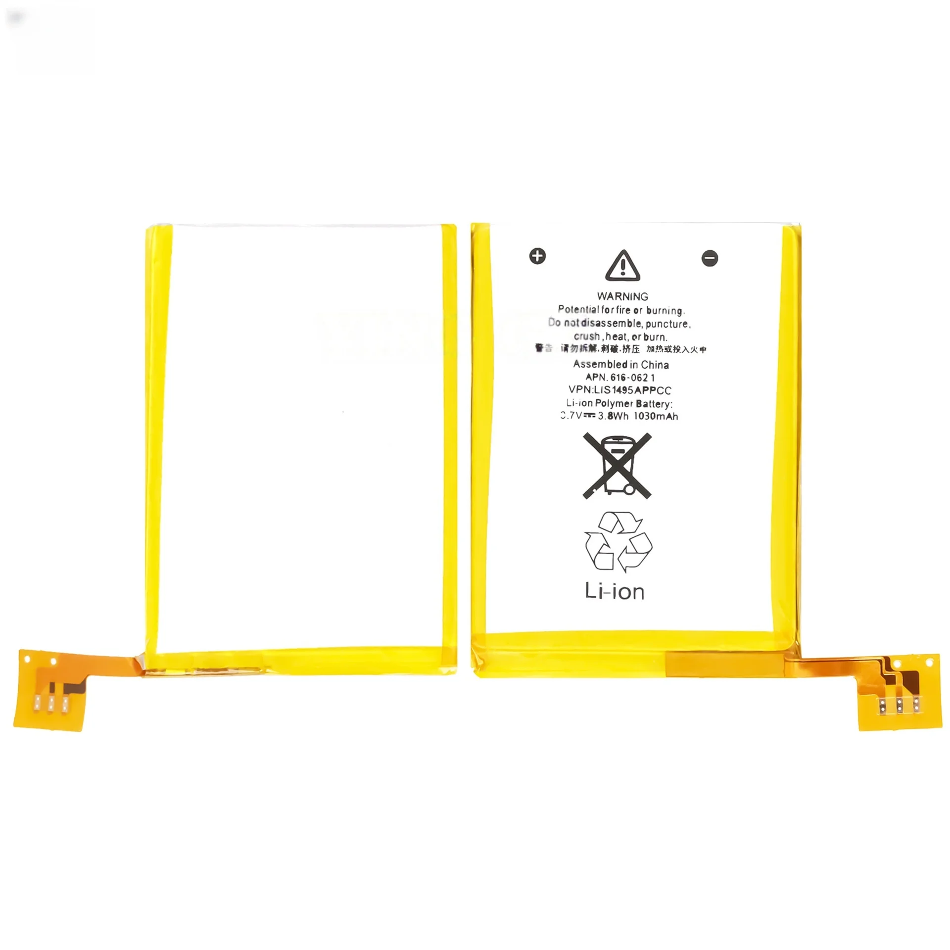 1030mah Mobile Phone Battery for Apple IPod Touch 5th Generation 616-0621 LIS1495APPCC 16gb A1509 Lithium Rechargeable Battery