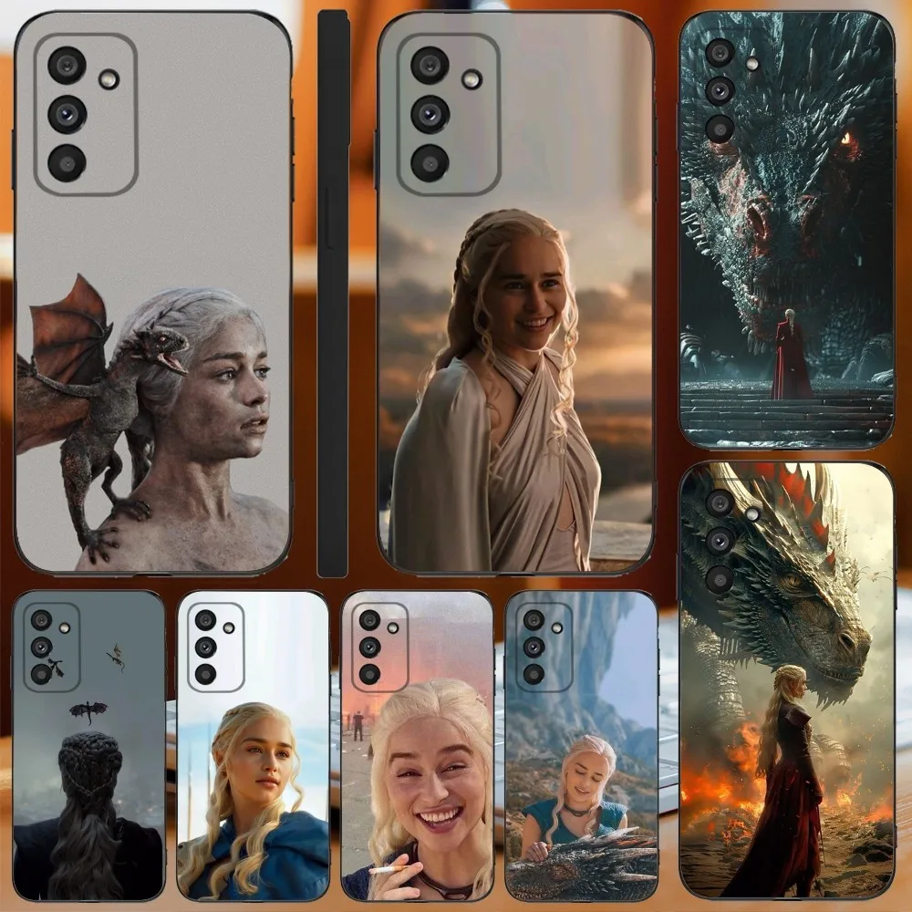 Cool TV Serial Phone Case For Samsung Galaxy A13,A21s,A22,A31,A32,A52,A53,A71,A80,A91 5G D-Dragons Mother T-ThroneSA Black Cover