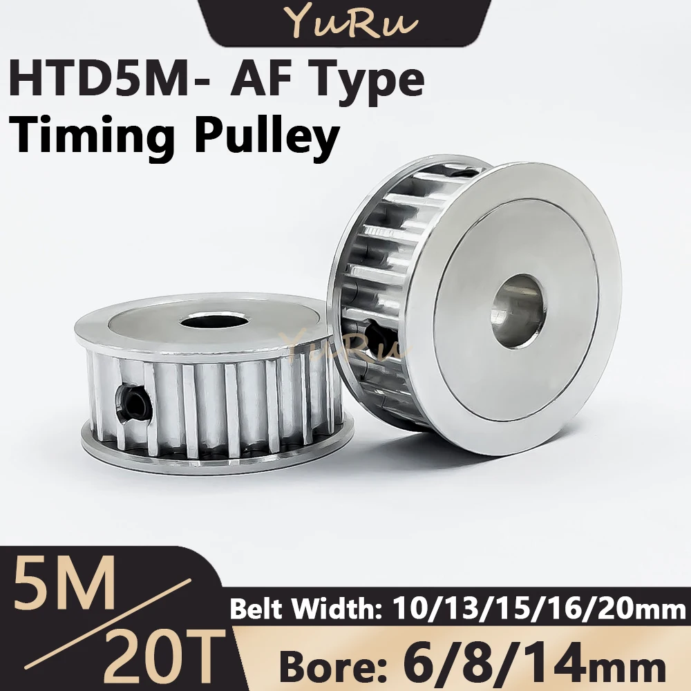 1/5PCS HTD5M 20Teeth Timing Pulley Bore 6/8/14mm Belt Width 10/13/15/16/20mm 5M 20T Wheel Synchronous HTD-5M 3D Printer Parts