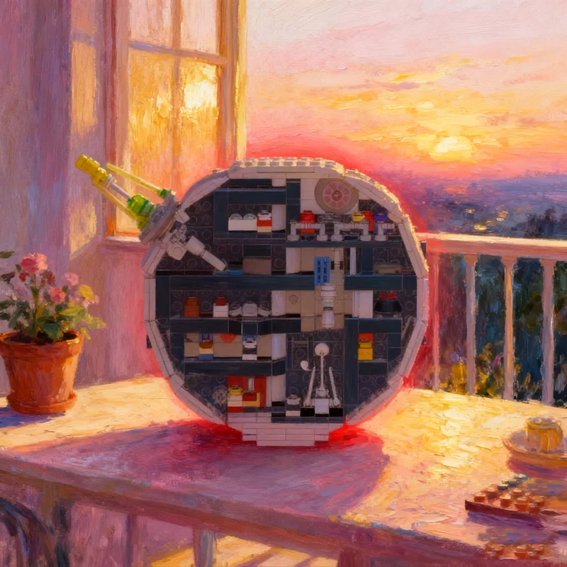 465 stücke MOC Midi Death Slice Star Schlacht Modell Bausteine Spielzeug Architektur Kreative Weihnachten Geschenke Idee DIY Bildung