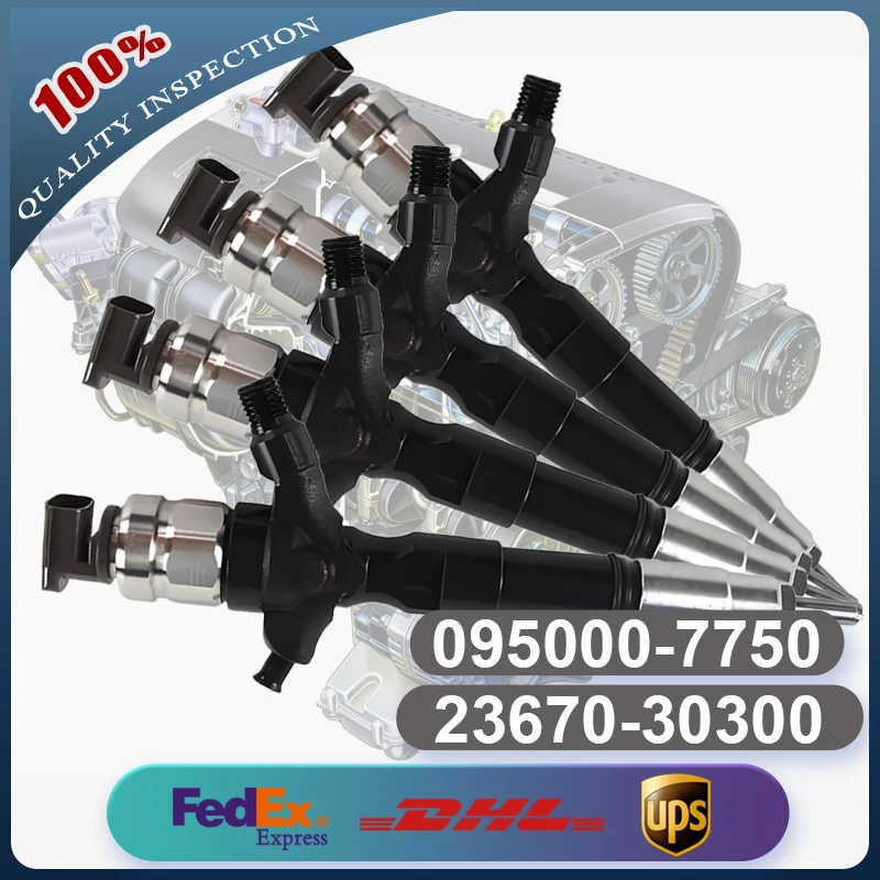 

4pcs 095000-7750 23670-30300 23670-0L010 Common Rail Fuel Injector for Toyota Hiace Hilux VII Pick-up 2.5D 2KD-FTV Engine