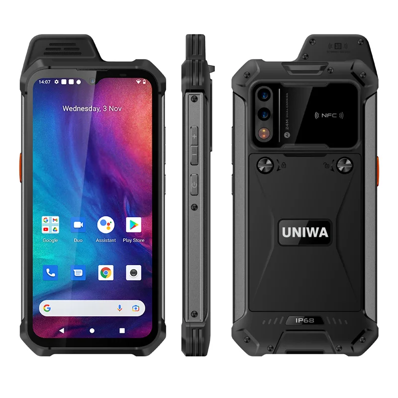 UNIWA W888 ATEX Explosion Unzerstörbares wasserdichtes Mobiltelefon 4 GB + 64 GB 5000 mAh Walkie Talkie PTT Smartphone Andriod 11 NFC 4
