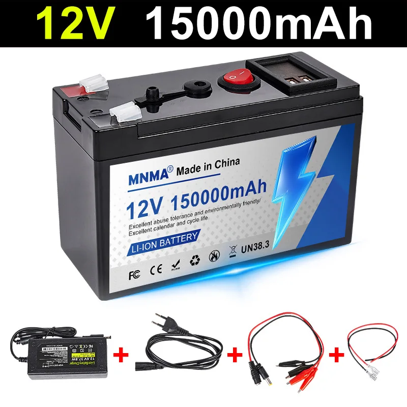 12V 150Ah LiFePO4 Energy Battery Built-in BMS Deep Cycle Rechargeable for RV Camping Marine Off-Grid Use