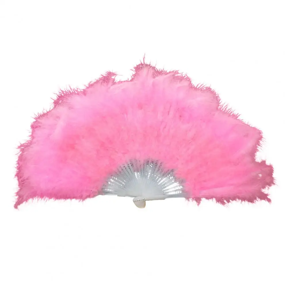 Party Folding Fan Elegant Vintage Feather Folding Fan for Dance Stage Performance Hand Held Portable Decoration Fan for Wedding