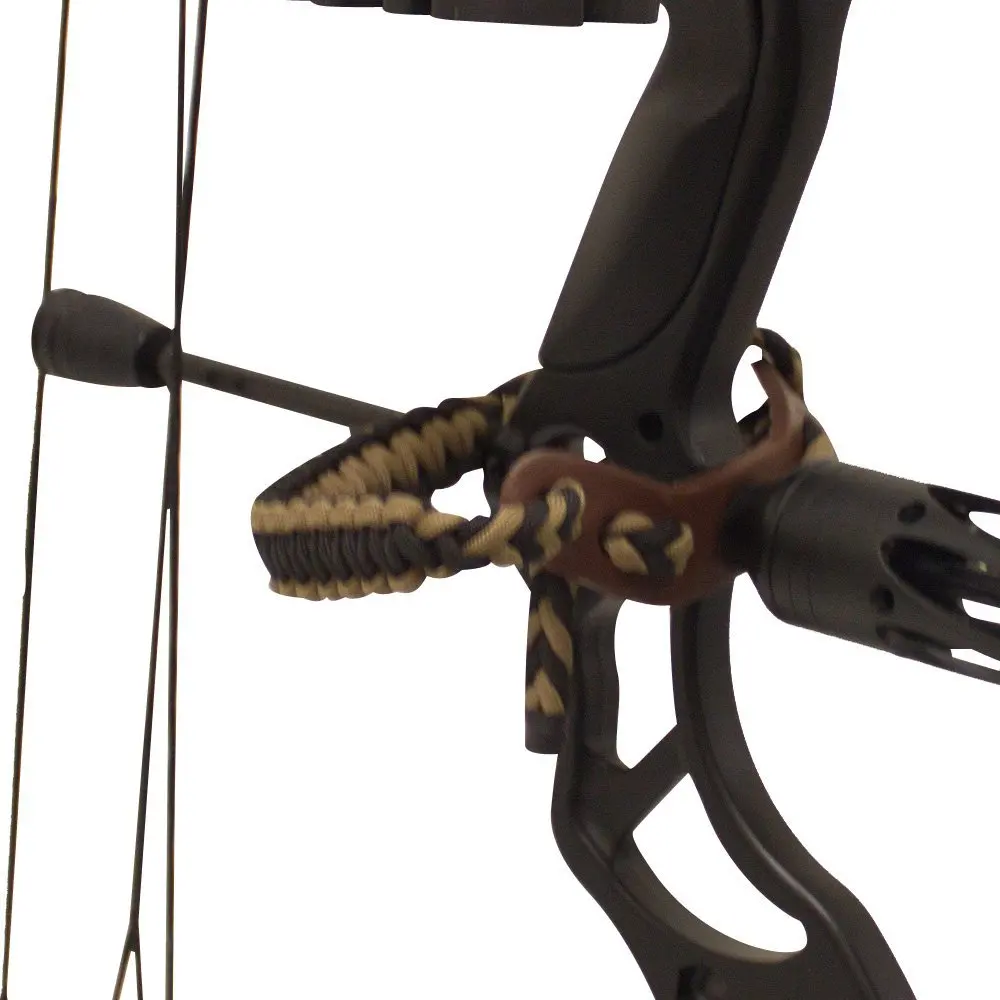 TP311 Ремешок для стрельбы из лука, нейлоновый шнур на запястье, плетеный складной ремень для лука, защитный ремень с кожаным креплением на руку для стрельбы из лука