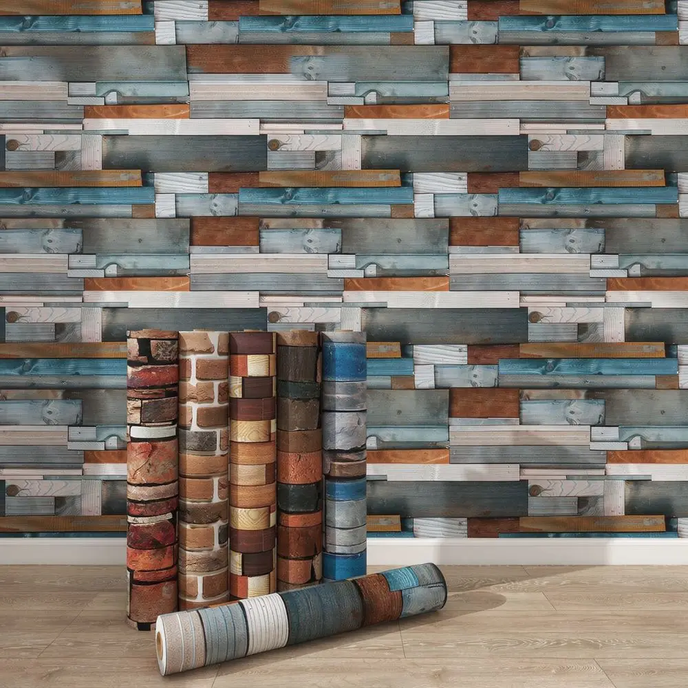Vintage Brick Texture Wall Paper Waterproof PVC Peel And Stick Wallpaper For Kitchen Bedroom Living Room Room Decor Mural